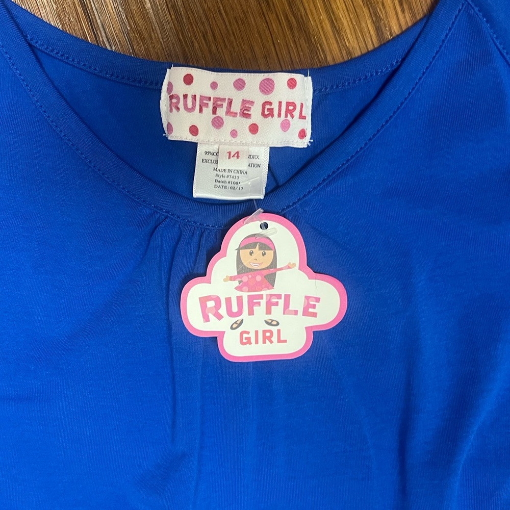 Ruffle Girl 2 Pc Knit Capri Set Girls Sz 14 - Picture 5 of 9